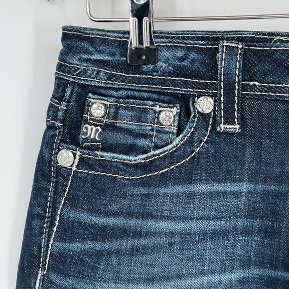 Miss Me Jeans Girls Size 14 Lots of Bling & Stretch Capri - Picture 3 of 7